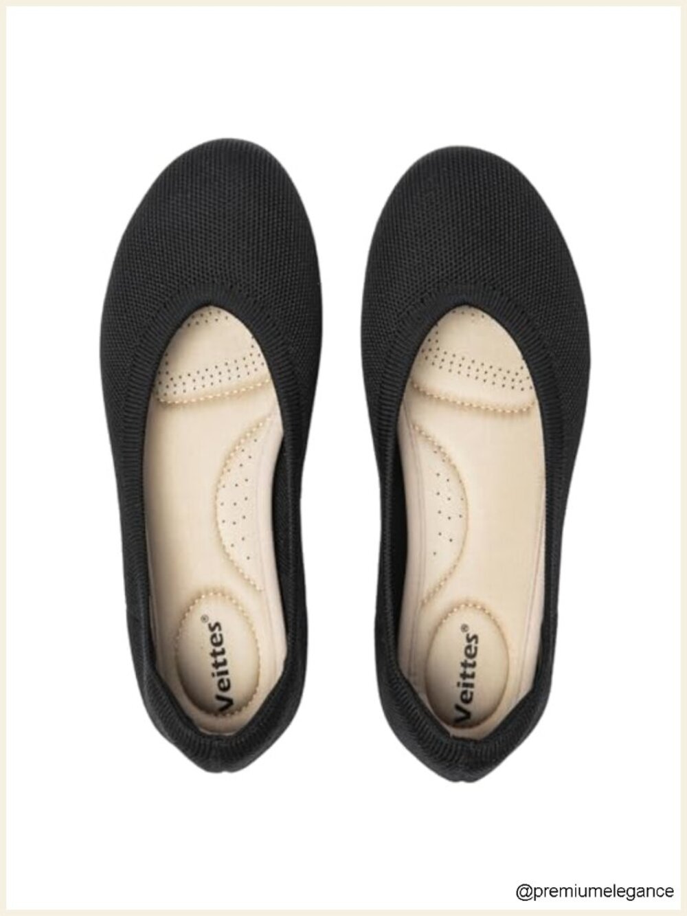 Women's Wide Width Knit Ballet Flats Round Toe Slip-On Non-Slip Memory Foam